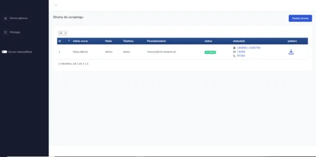 Scraper stron www Scraper stron www